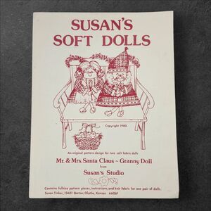 Vintage 1980 Susan’s Studio Mr. & Mrs. Santa Claus Granny Doll Pattern Uncut